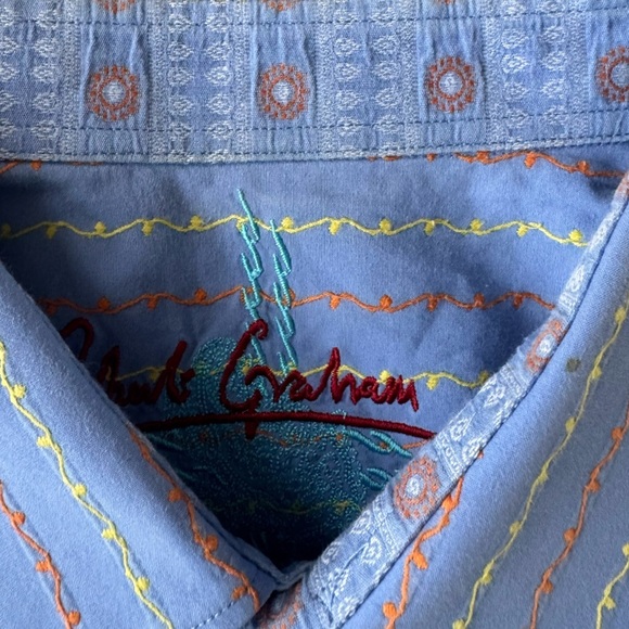 Robert Graham Mens Button Up Sz M Contrast Cuff Long Sleeve Collared‎ - Picture 2 of 12